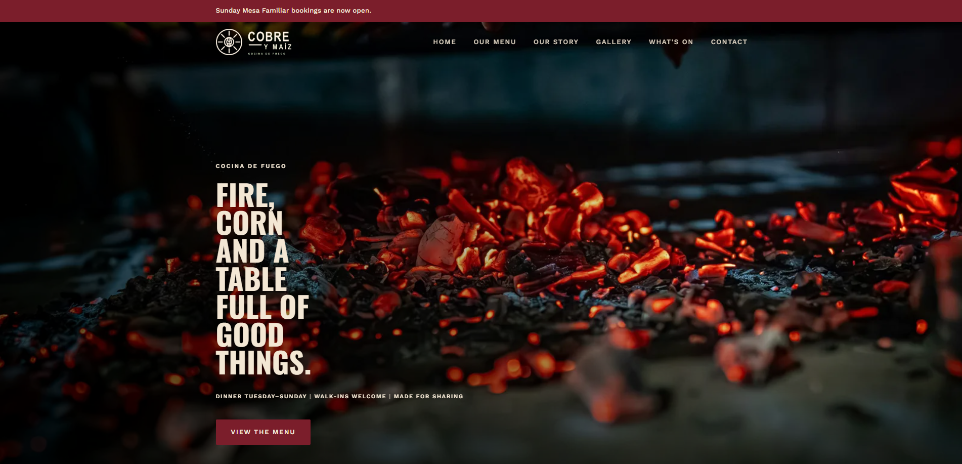 Aztec restaurant website design