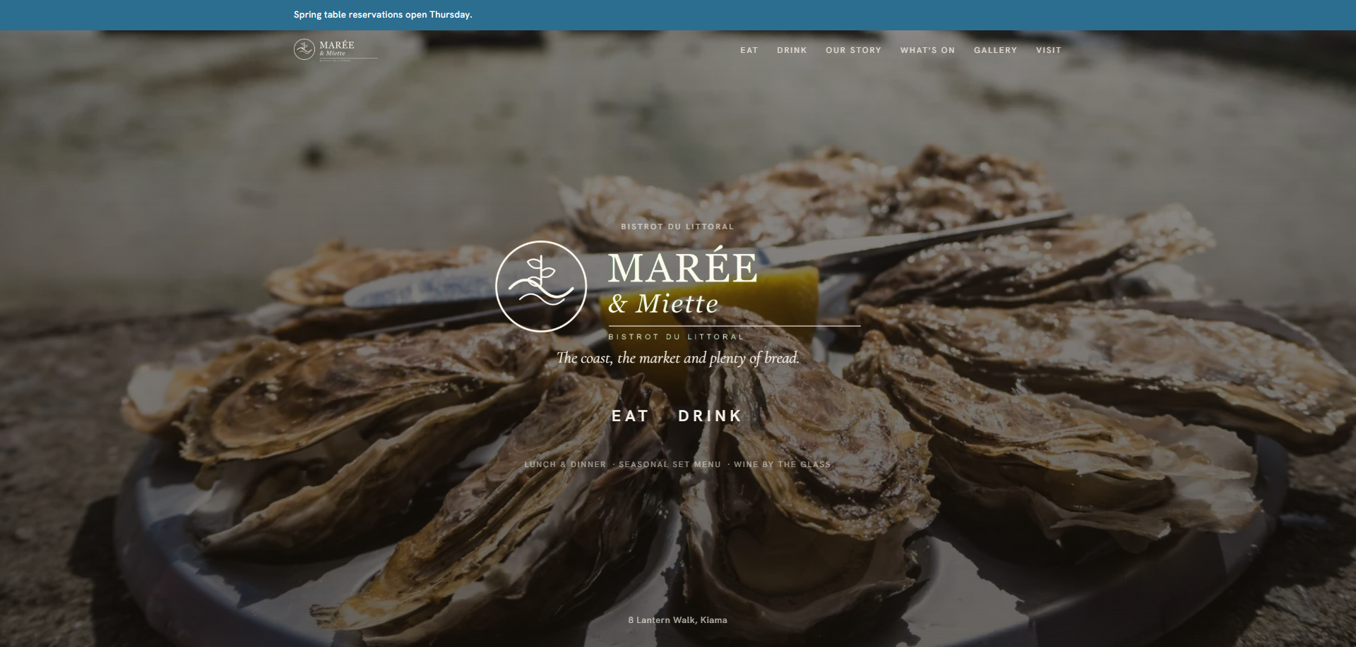 Linen restaurant website design